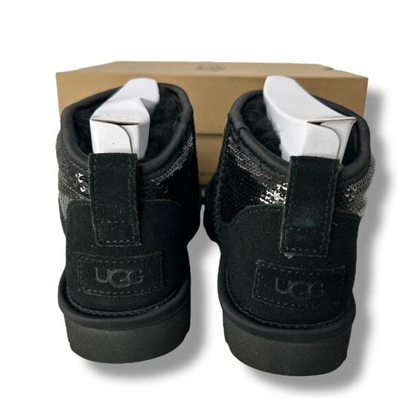 UGG Black Sequin Ankle Boots - Picture 9 of 11